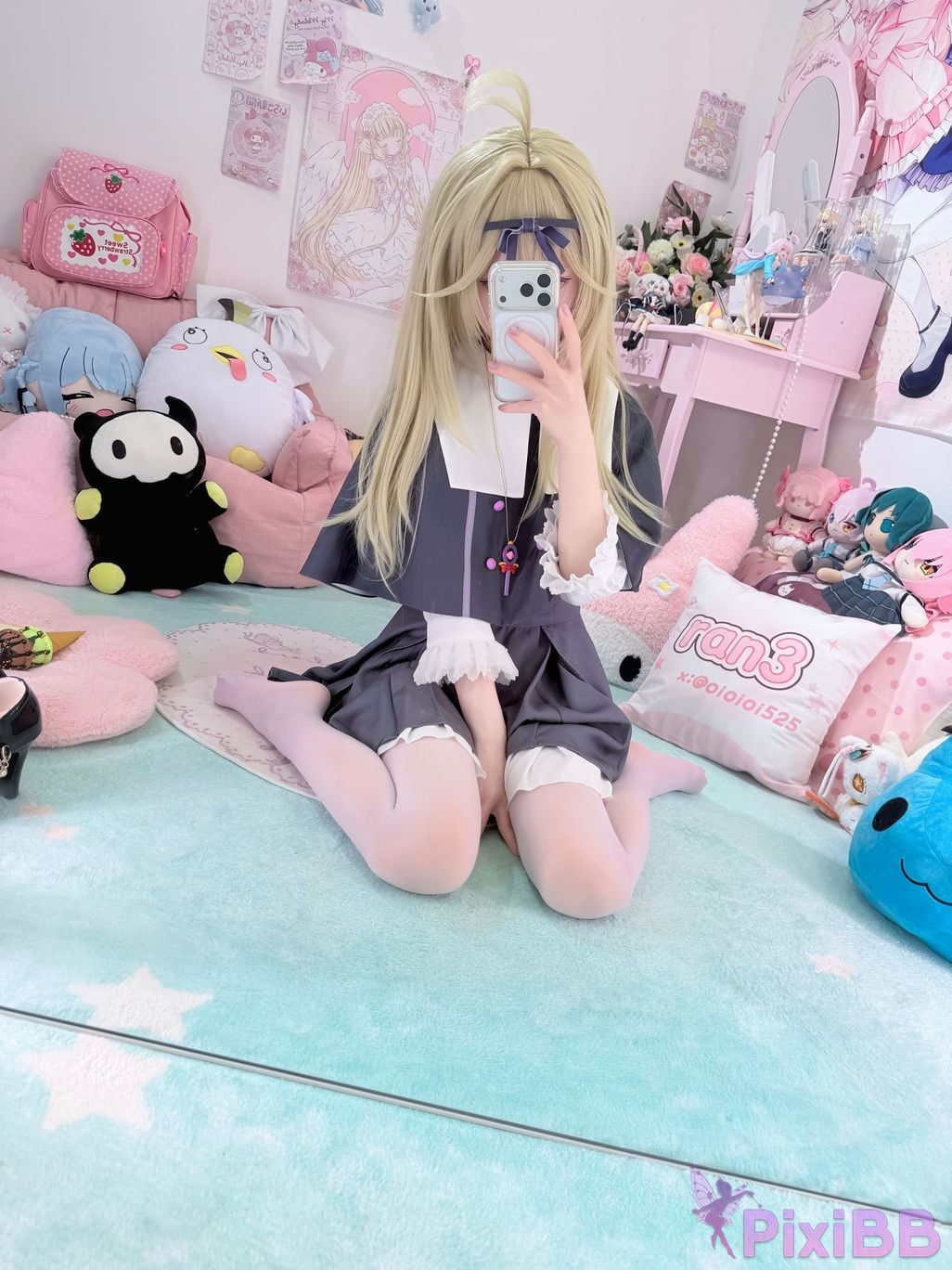 Cosplayer Somezo ran3 luluka White stockings and cool pajamas PixiBB.COM 030