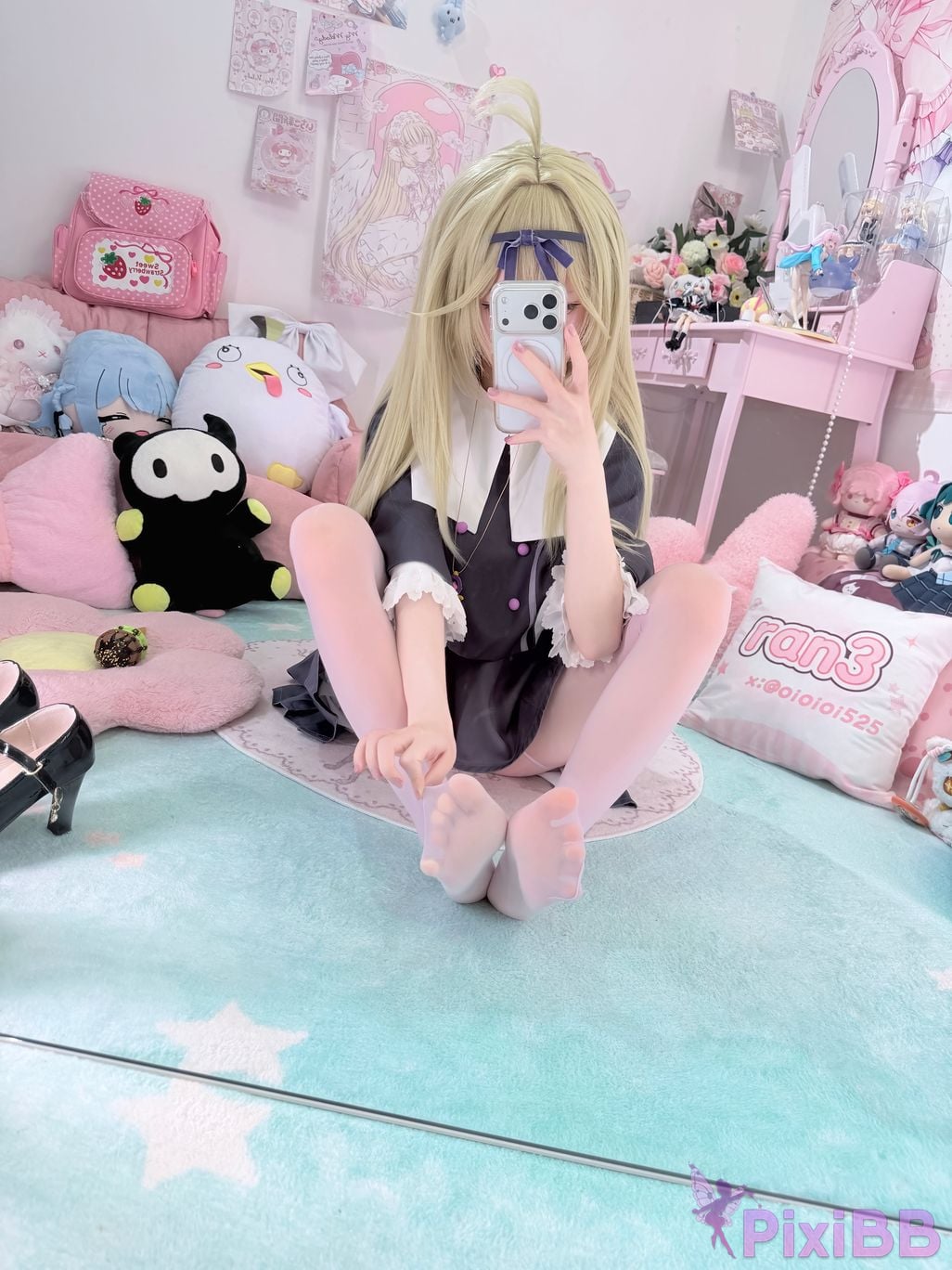 Cosplayer Somezo ran3 luluka White stockings and cool pajamas PixiBB.COM 037