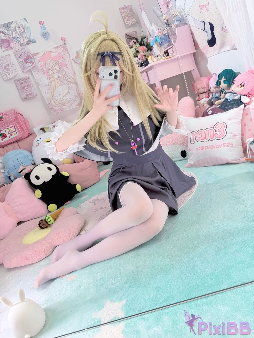 Cosplayer Somezo ran3 luluka White stockings and cool pajamas PixiBB.COM 041