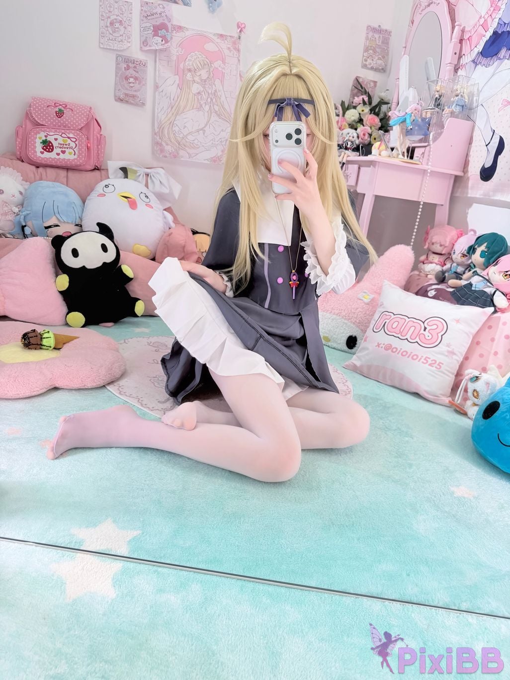 Cosplayer Somezo ran3 luluka White stockings and cool pajamas PixiBB.COM 047