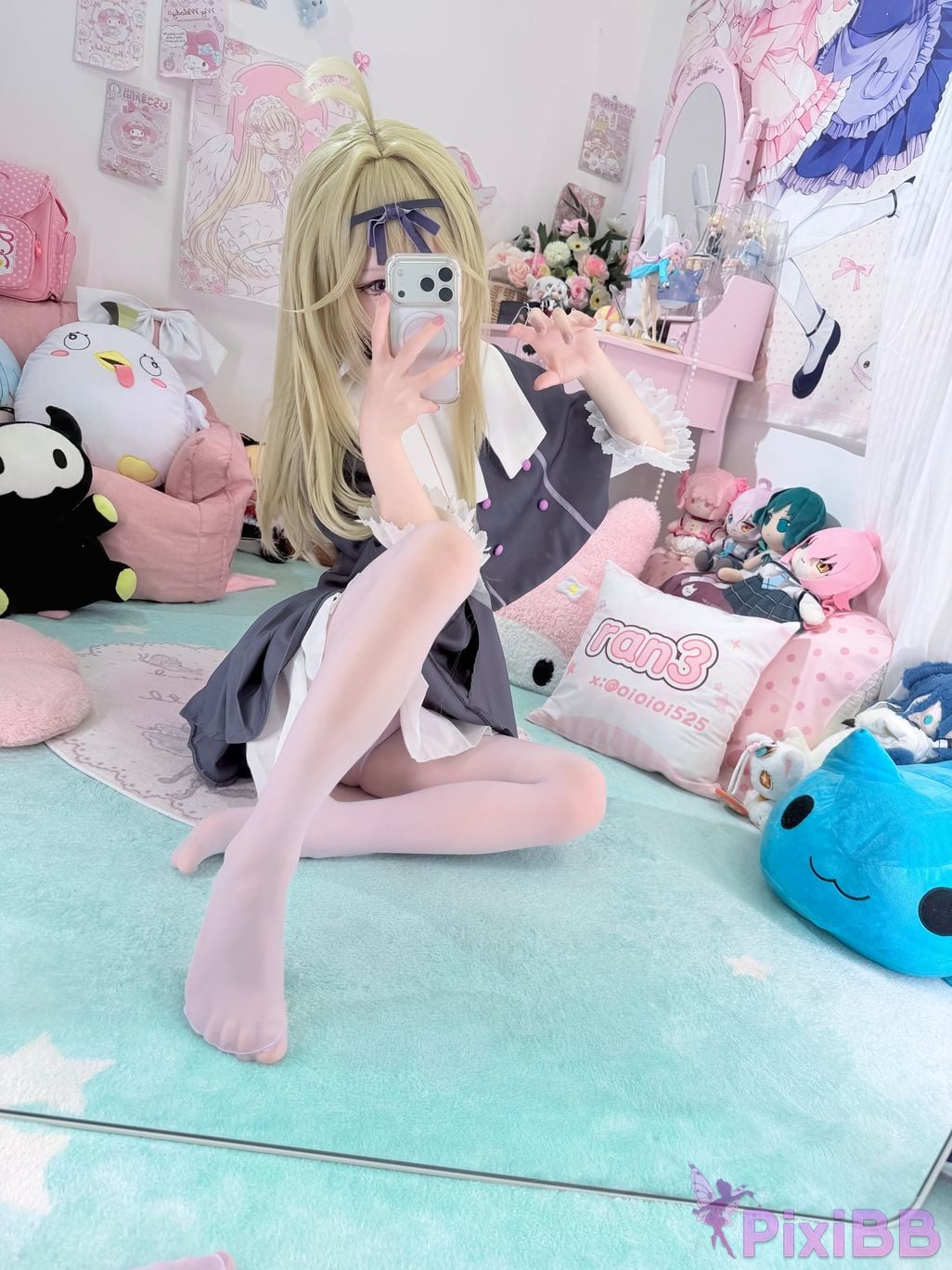 Cosplayer Somezo ran3 luluka White stockings and cool pajamas PixiBB.COM 048