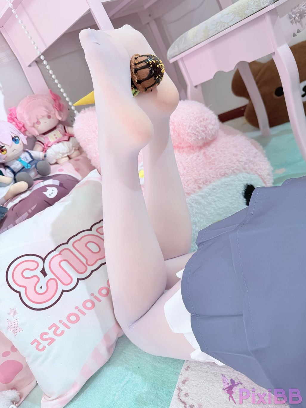 Cosplayer Somezo ran3 luluka White stockings and cool pajamas PixiBB.COM 071