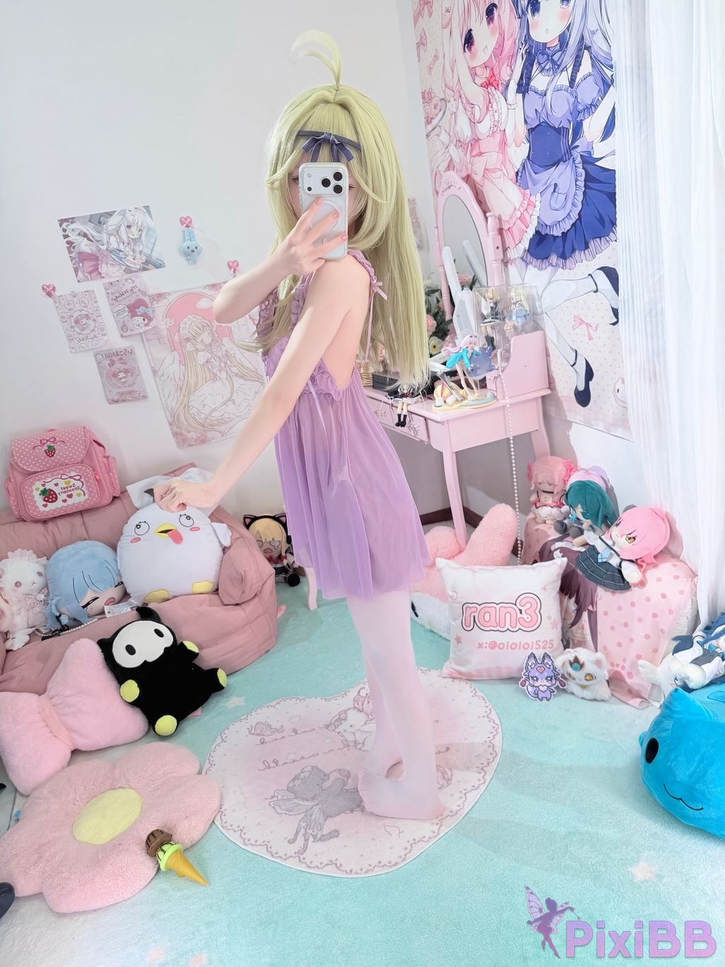 Cosplayer Somezo ran3 luluka White stockings and cool pajamas PixiBB.COM 083