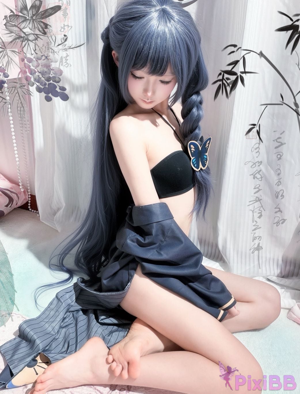 Cosplayer Somezo ran3 Blue Archive Feisaki swimsuit PixiBB.COM 001