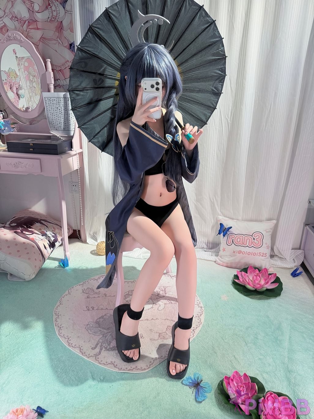 Cosplayer Somezo ran3 Blue Archive Feisaki swimsuit PixiBB.COM 007