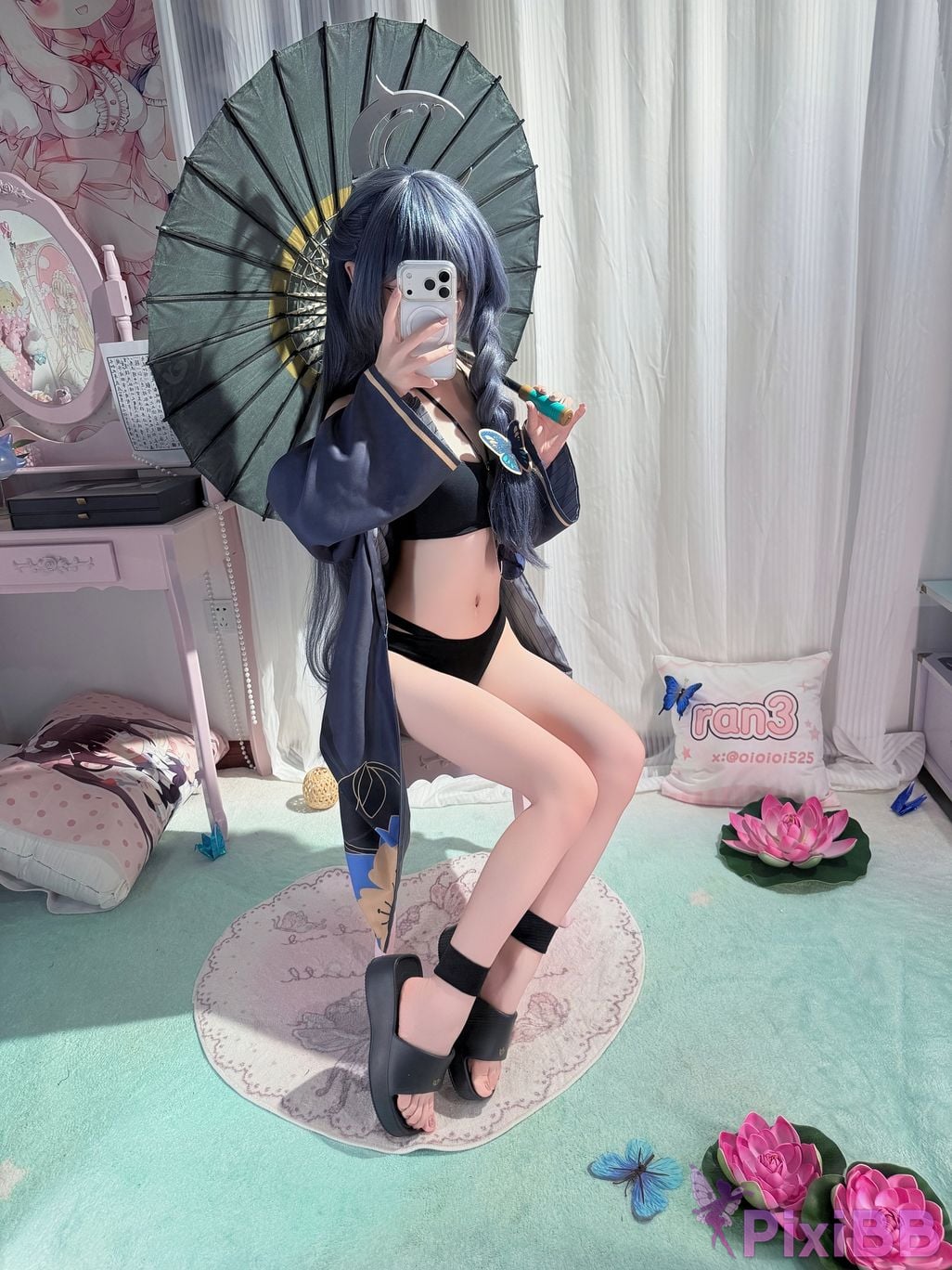 Cosplayer Somezo ran3 Blue Archive Feisaki swimsuit PixiBB.COM 008