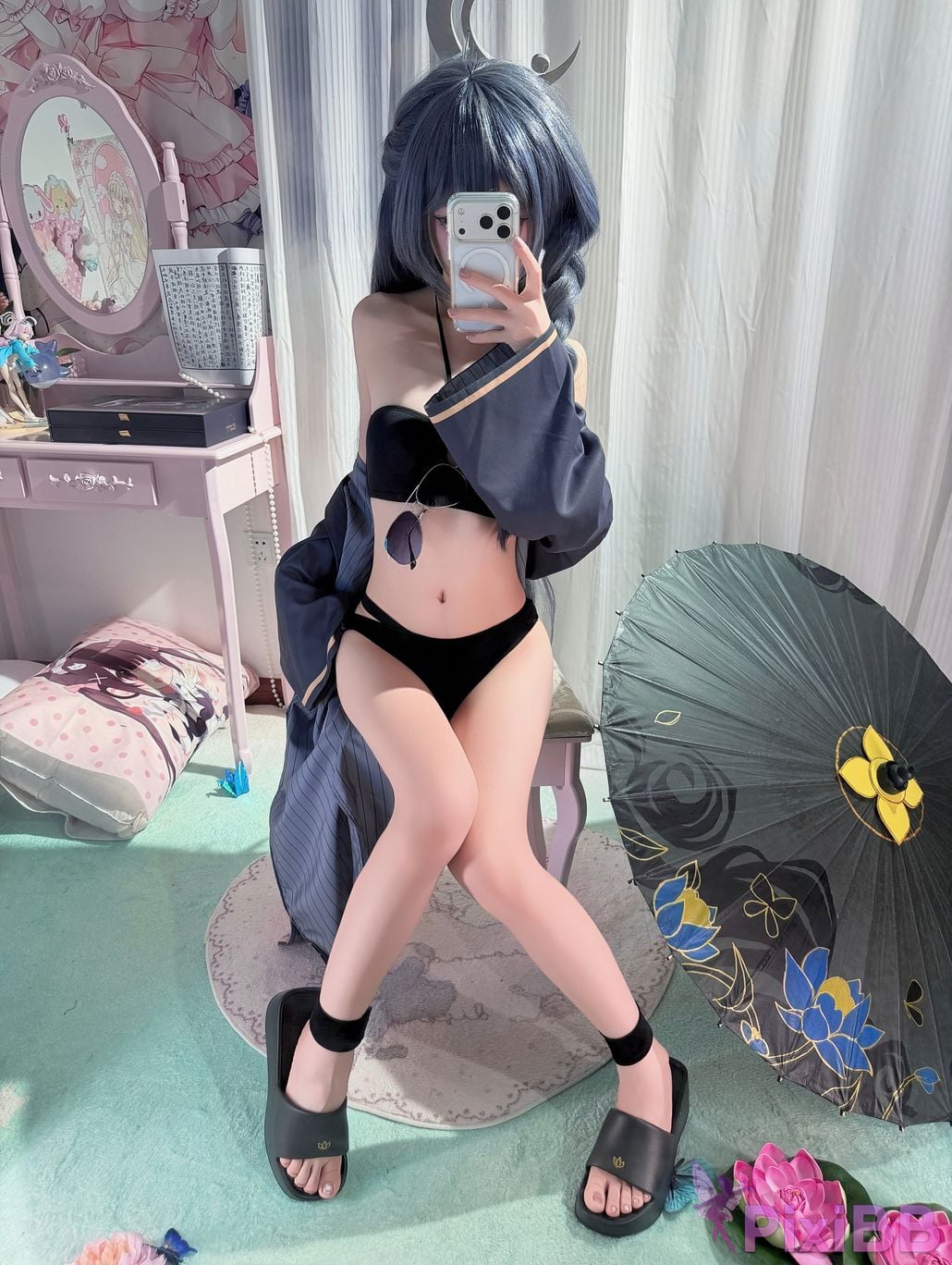 Cosplayer Somezo ran3 Blue Archive Feisaki swimsuit PixiBB.COM 013