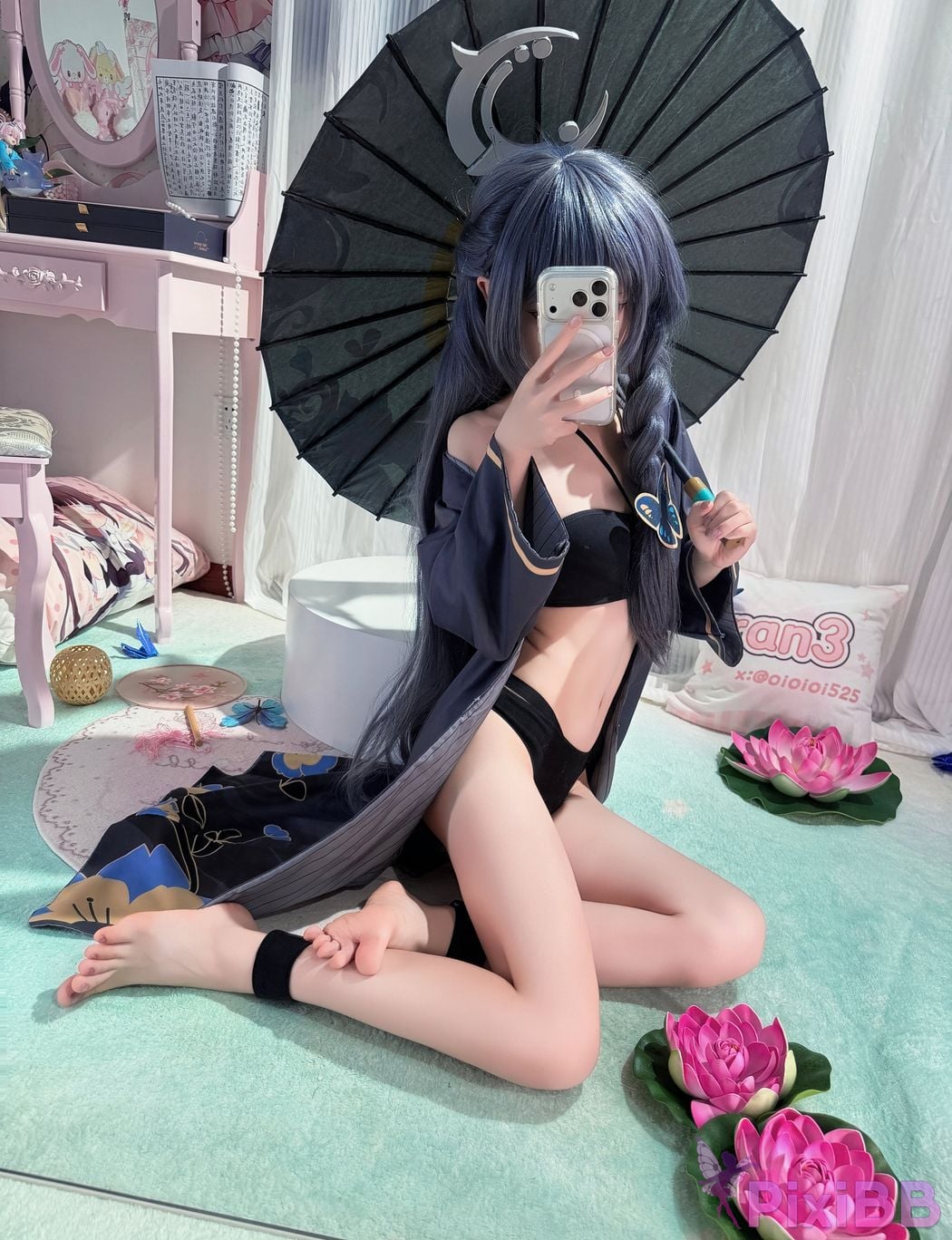 Cosplayer Somezo ran3 Blue Archive Feisaki swimsuit PixiBB.COM 019