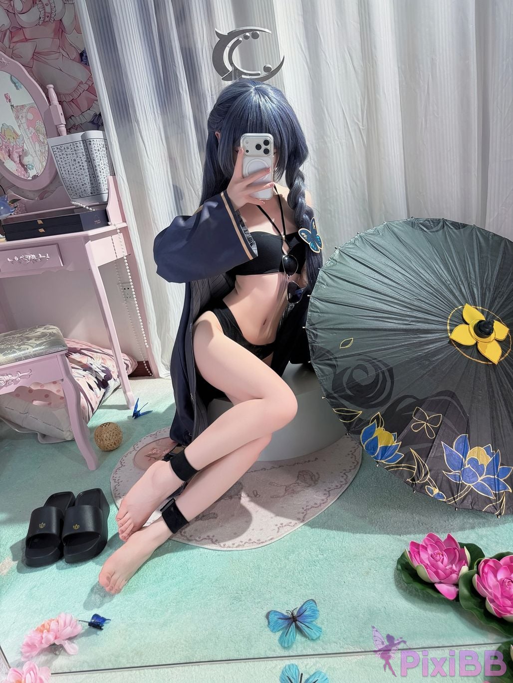 Cosplayer Somezo ran3 Blue Archive Feisaki swimsuit PixiBB.COM 030