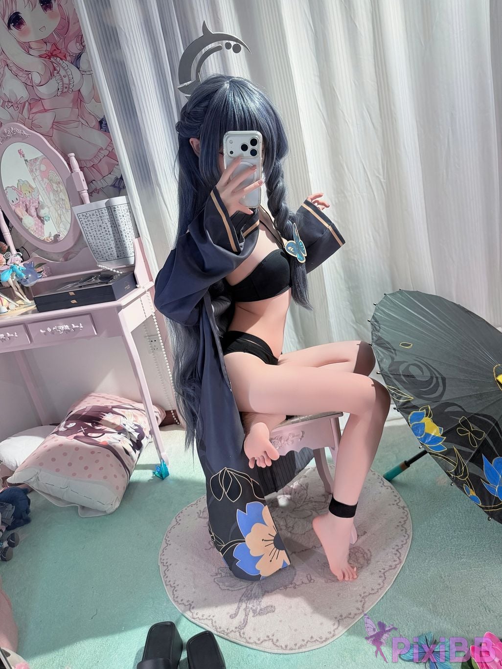 Cosplayer Somezo ran3 Blue Archive Feisaki swimsuit PixiBB.COM 031