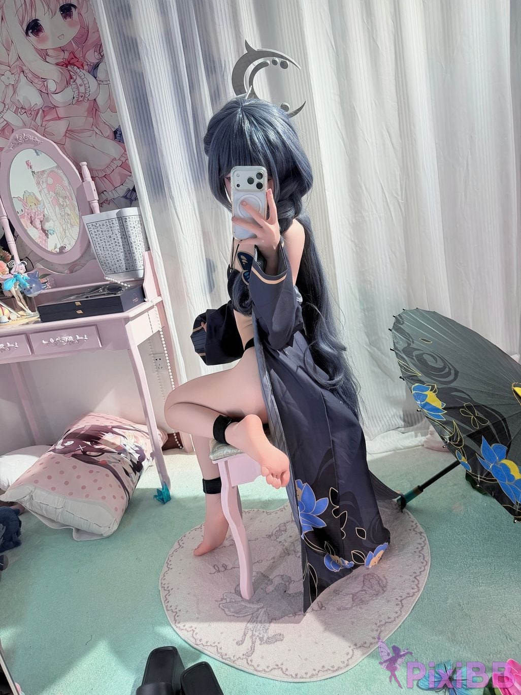 Cosplayer Somezo ran3 Blue Archive Feisaki swimsuit PixiBB.COM 033