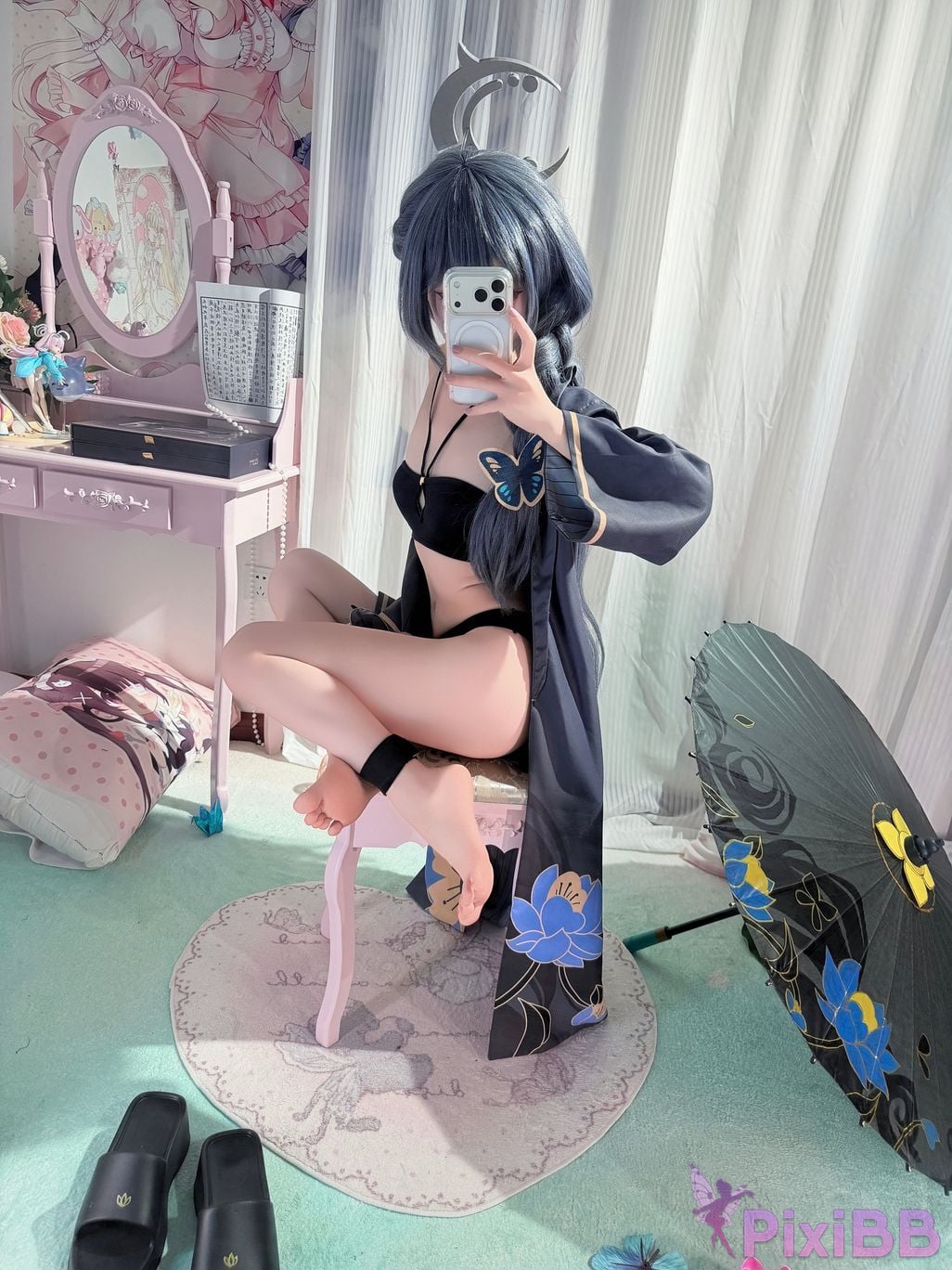 Cosplayer Somezo ran3 Blue Archive Feisaki swimsuit PixiBB.COM 034