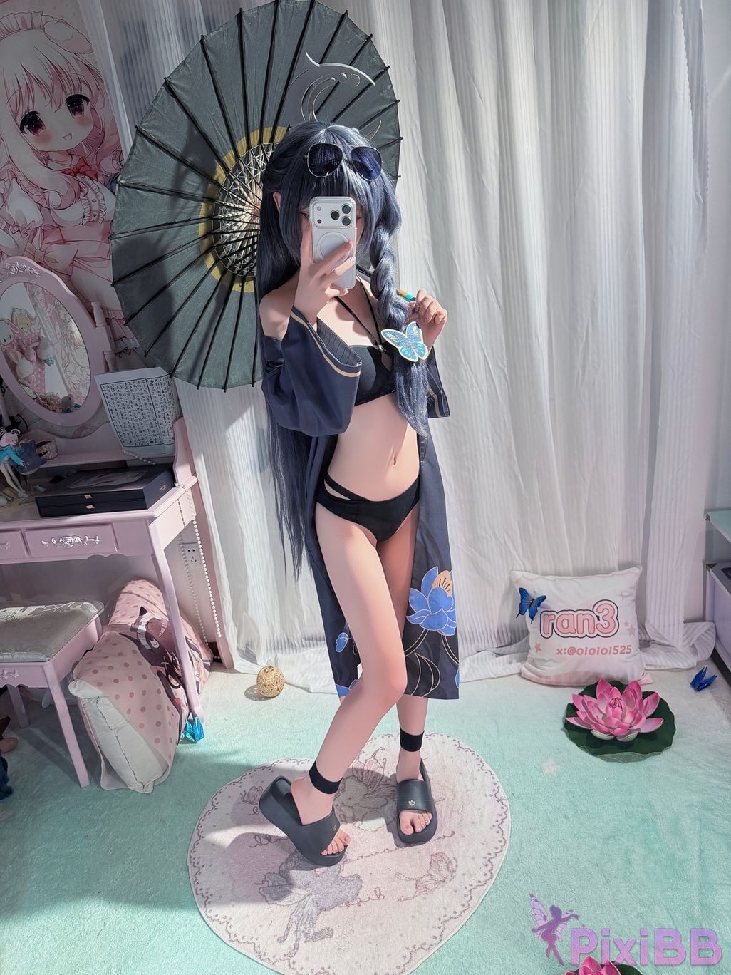 Cosplayer Somezo ran3 Blue Archive Feisaki swimsuit PixiBB.COM 049