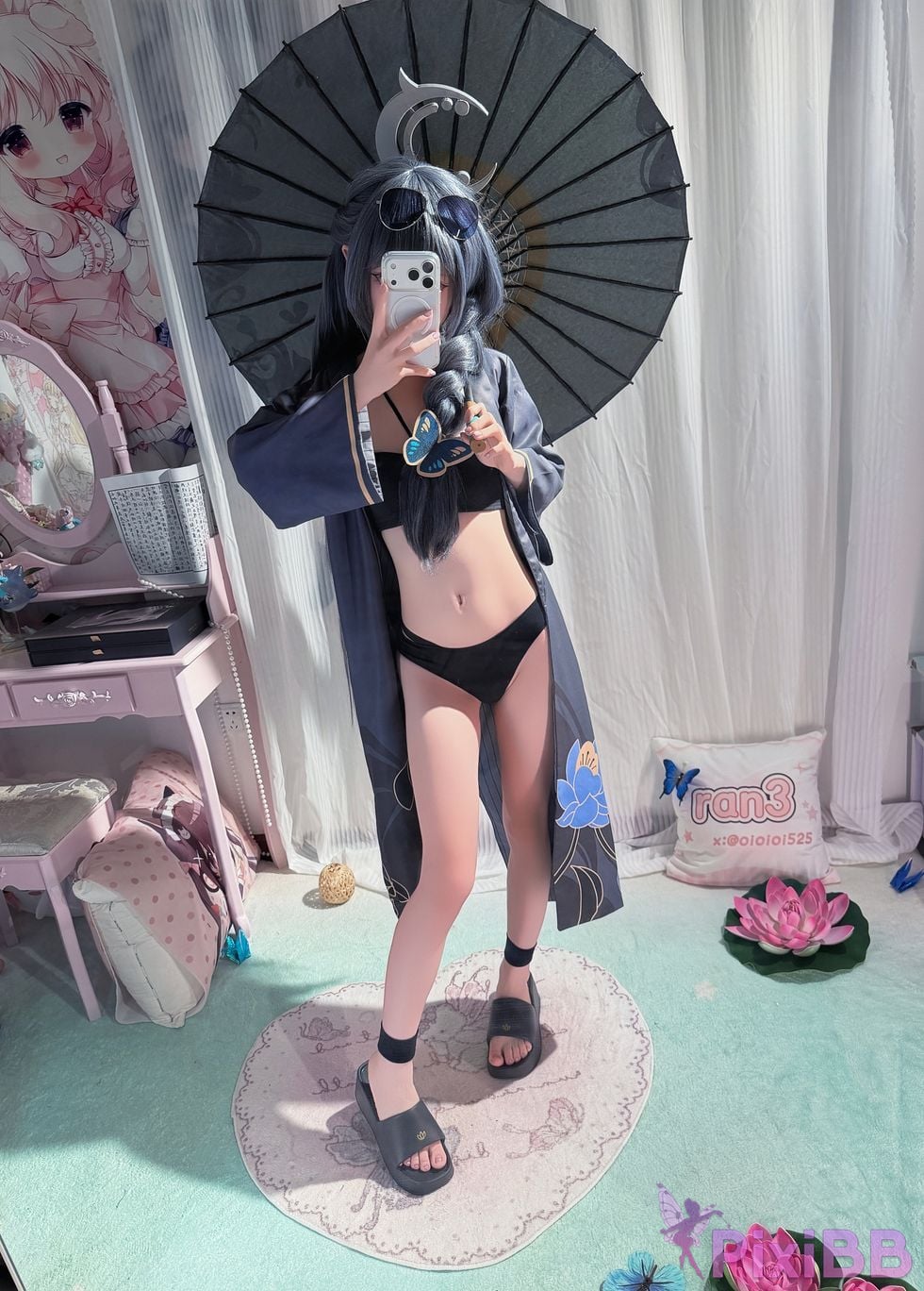 Cosplayer Somezo ran3 Blue Archive Feisaki swimsuit PixiBB.COM 050