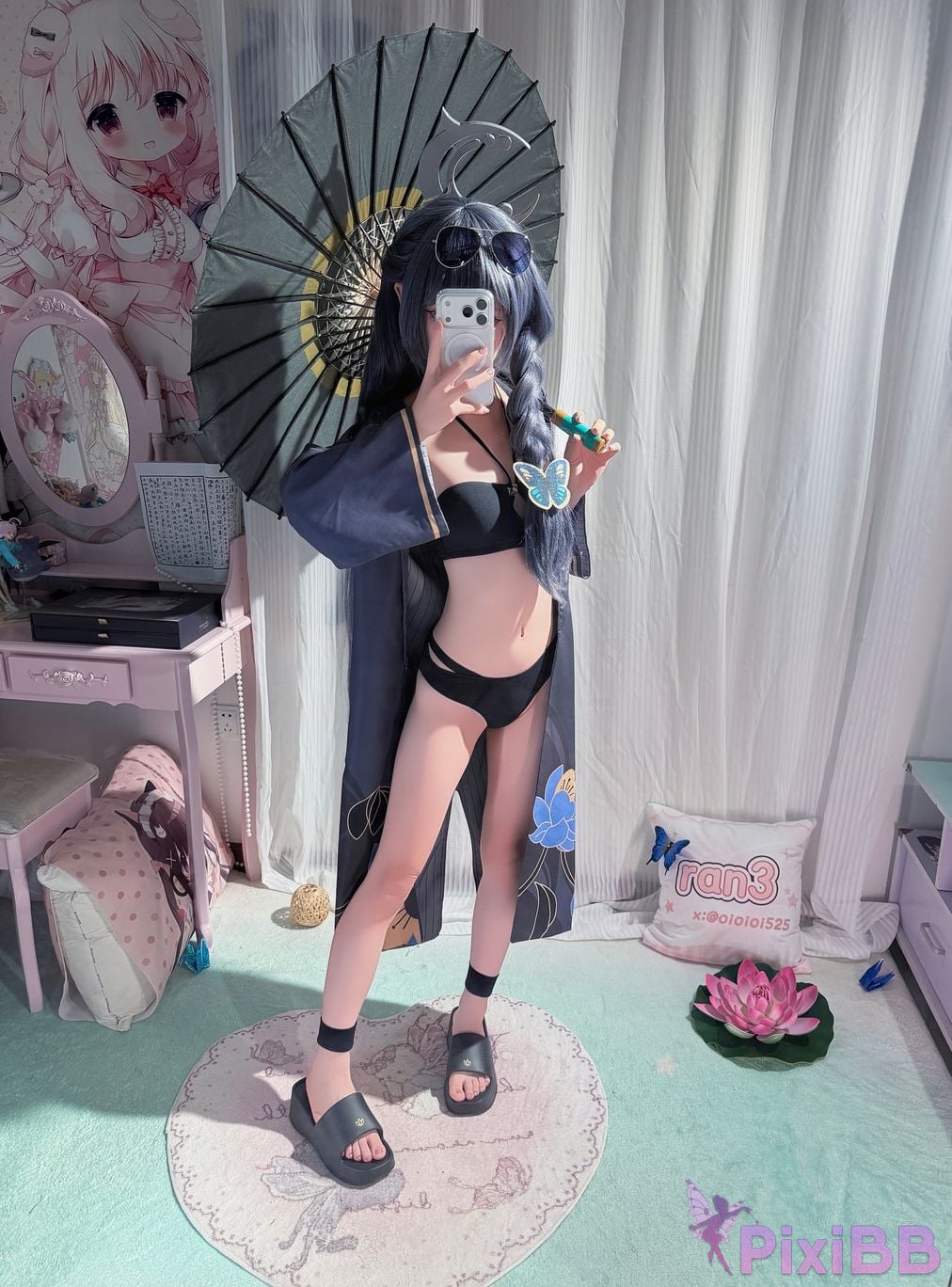 Cosplayer Somezo ran3 Blue Archive Feisaki swimsuit PixiBB.COM 051