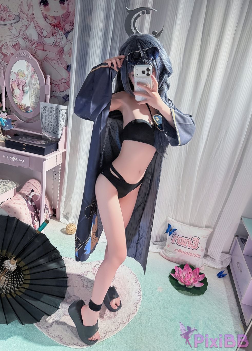 Cosplayer Somezo ran3 Blue Archive Feisaki swimsuit PixiBB.COM 053