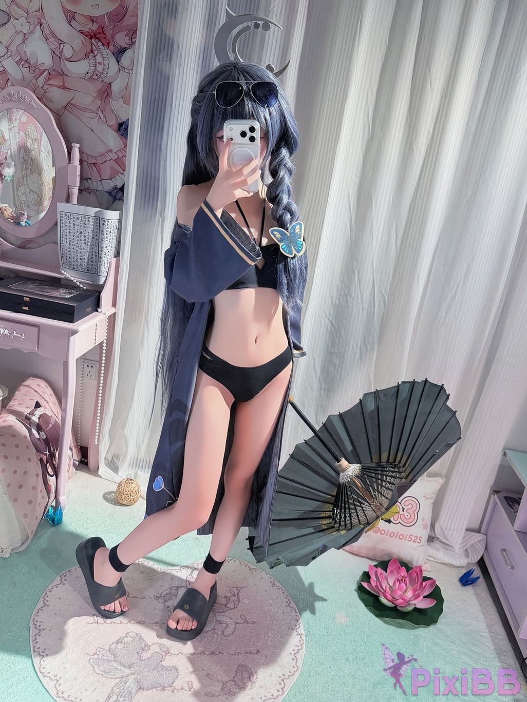 Cosplayer Somezo ran3 Blue Archive Feisaki swimsuit PixiBB.COM 055