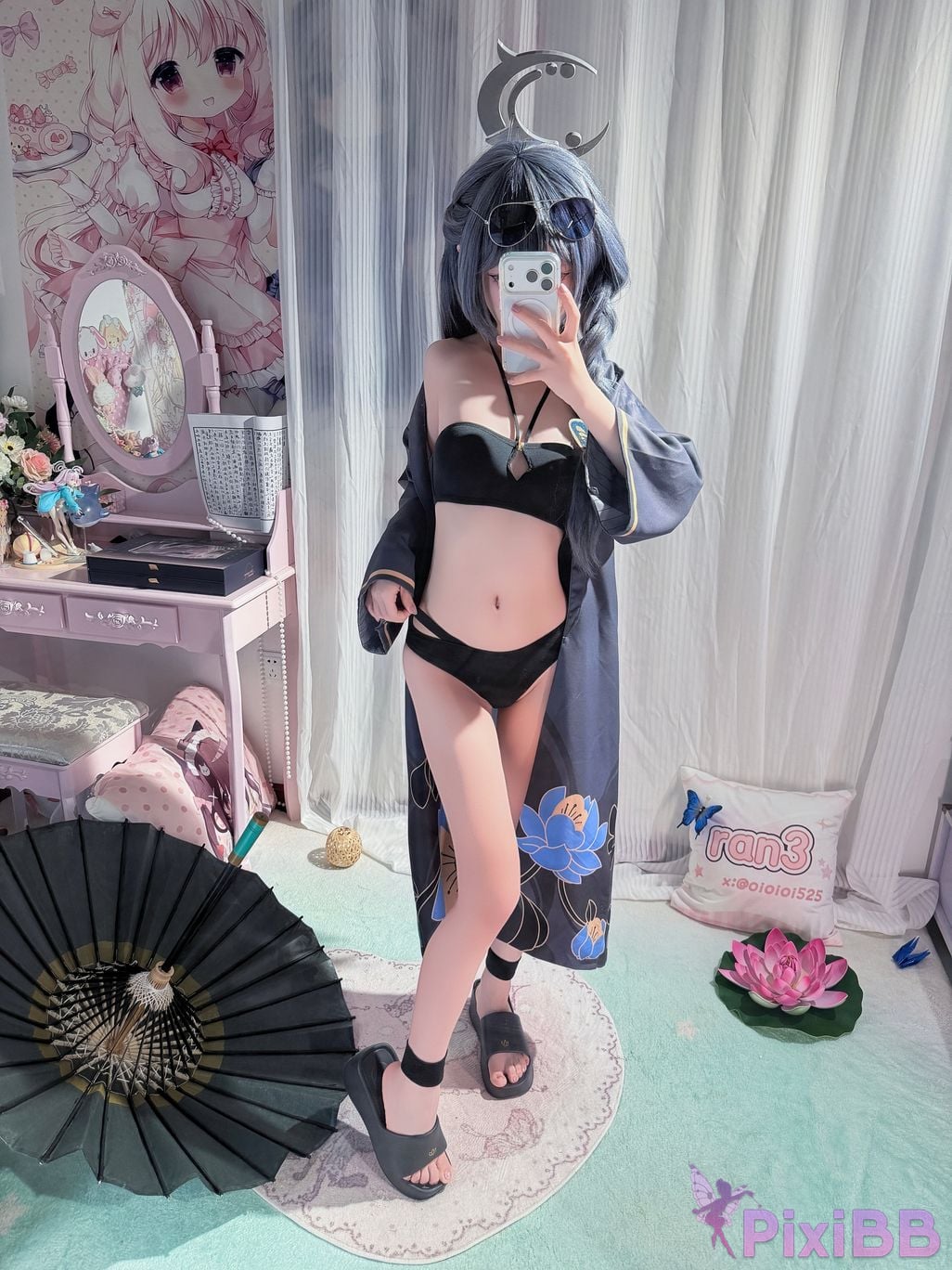Cosplayer Somezo ran3 Blue Archive Feisaki swimsuit PixiBB.COM 056