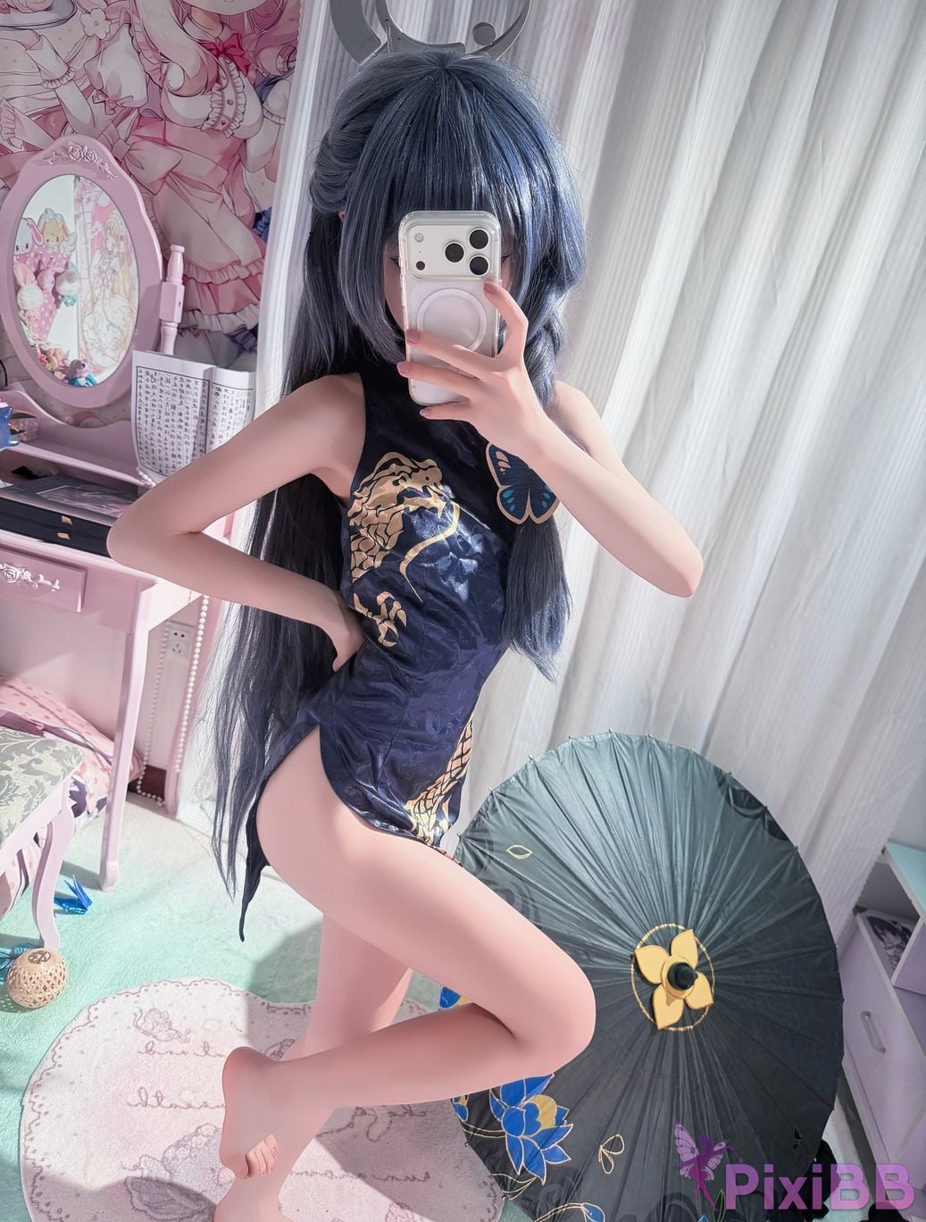 Cosplayer Somezo ran3 Blue Archive Feisaki swimsuit PixiBB.COM 057