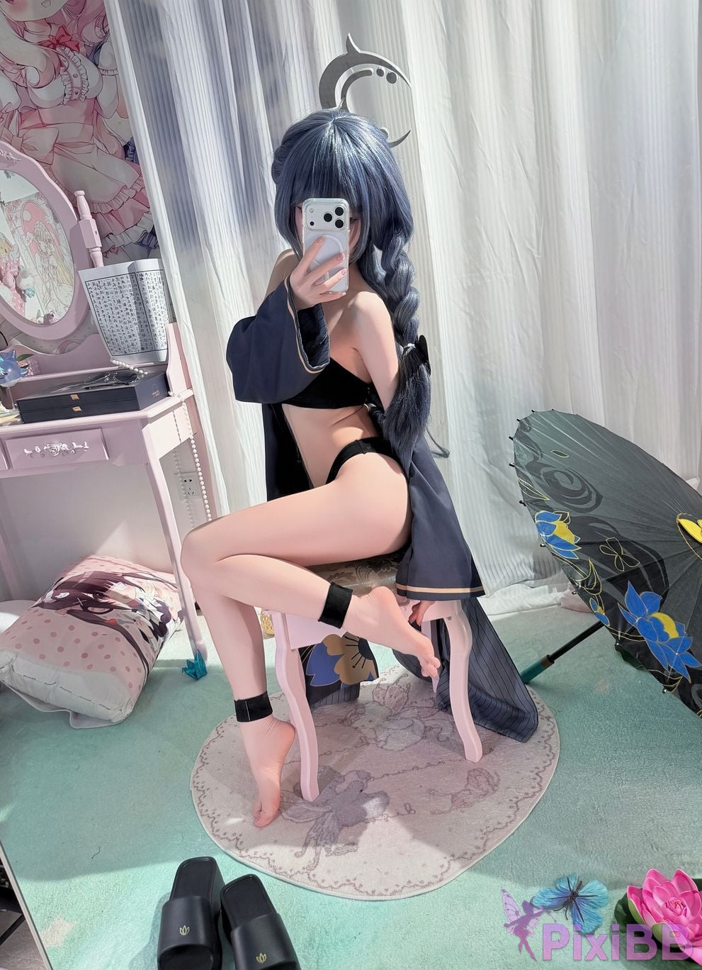 Cosplayer Somezo ran3 Blue Archive Feisaki swimsuit PixiBB.COM 058