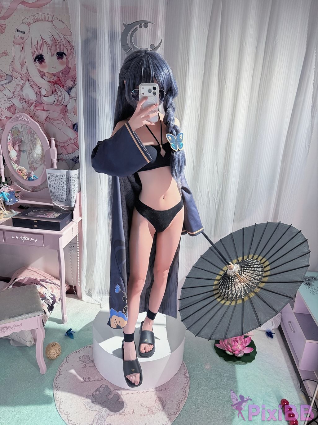 Cosplayer Somezo ran3 Blue Archive Feisaki swimsuit PixiBB.COM 067