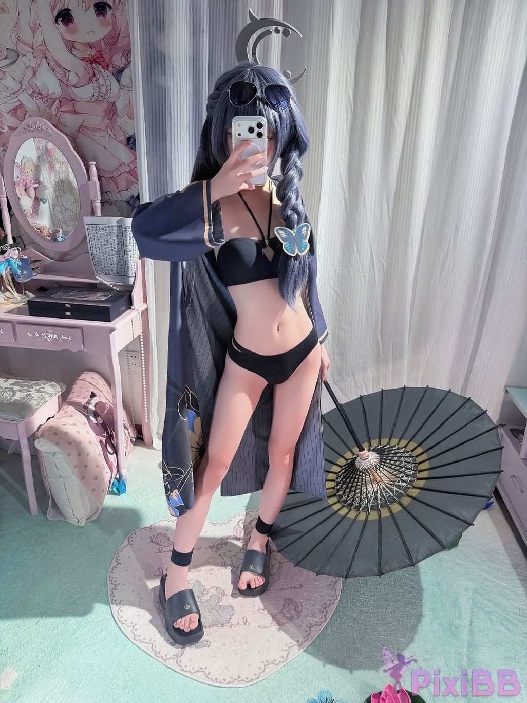Cosplayer Somezo ran3 Blue Archive Feisaki swimsuit PixiBB.COM 071