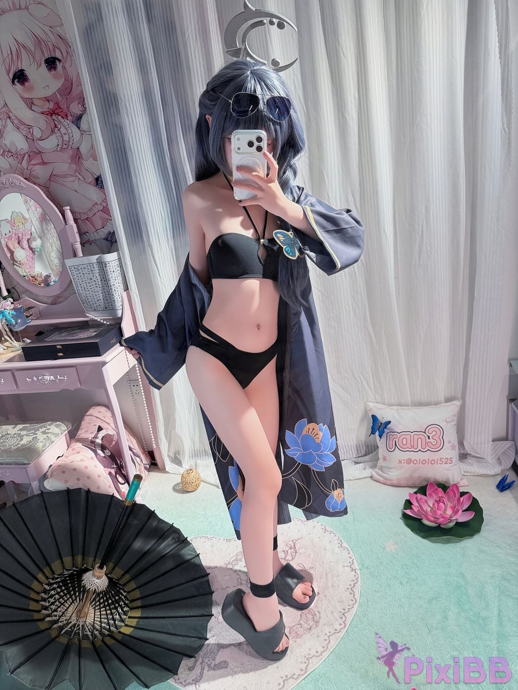 Cosplayer Somezo ran3 Blue Archive Feisaki swimsuit PixiBB.COM 073