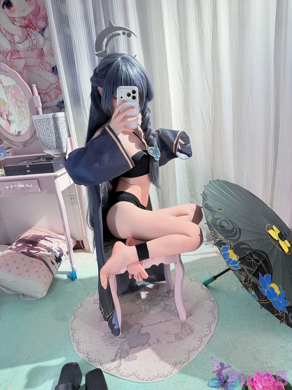 Cosplayer Somezo ran3 Blue Archive Feisaki swimsuit PixiBB.COM 076