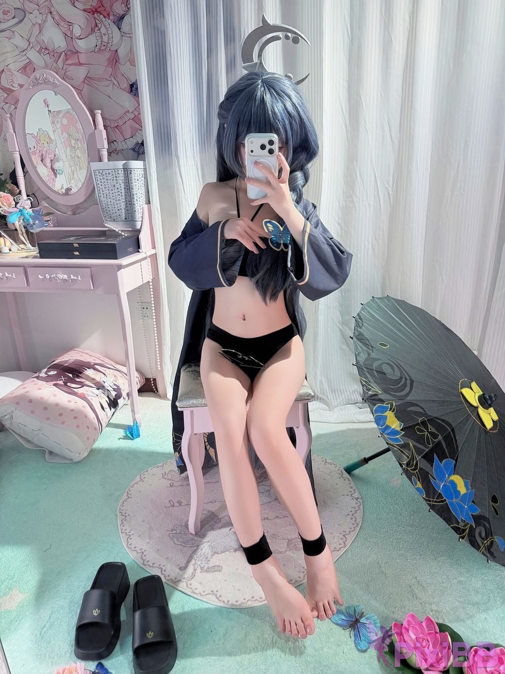 Cosplayer Somezo ran3 Blue Archive Feisaki swimsuit PixiBB.COM 087