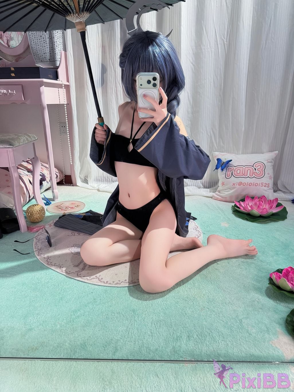 Cosplayer Somezo ran3 Blue Archive Feisaki swimsuit PixiBB.COM 095