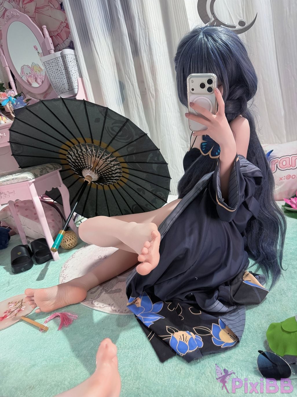 Cosplayer Somezo ran3 Blue Archive Feisaki swimsuit PixiBB.COM 097