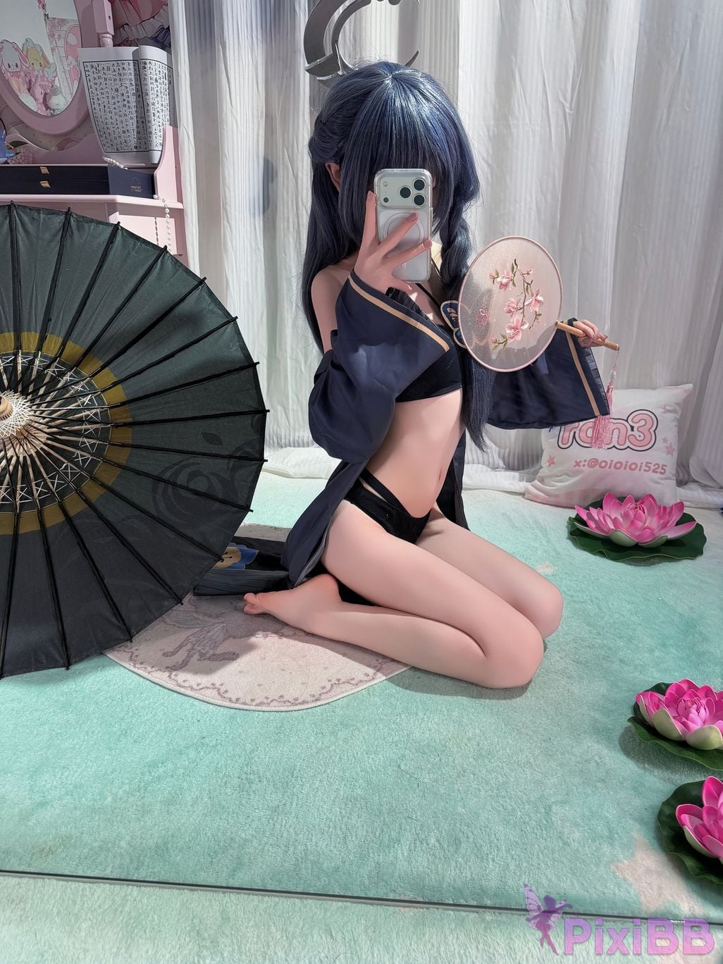 Cosplayer Somezo ran3 Blue Archive Feisaki swimsuit PixiBB.COM 099