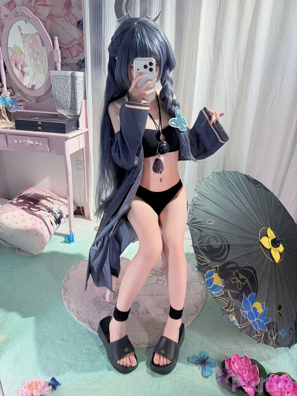 Cosplayer Somezo ran3 Blue Archive Feisaki swimsuit PixiBB.COM 108