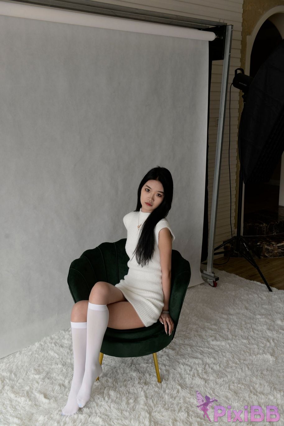 Private Photoshoot Xiaoya kemi R18 OK X model White stockings with long legs and beautiful pussy Full scale shooting PixiBB.COM 005