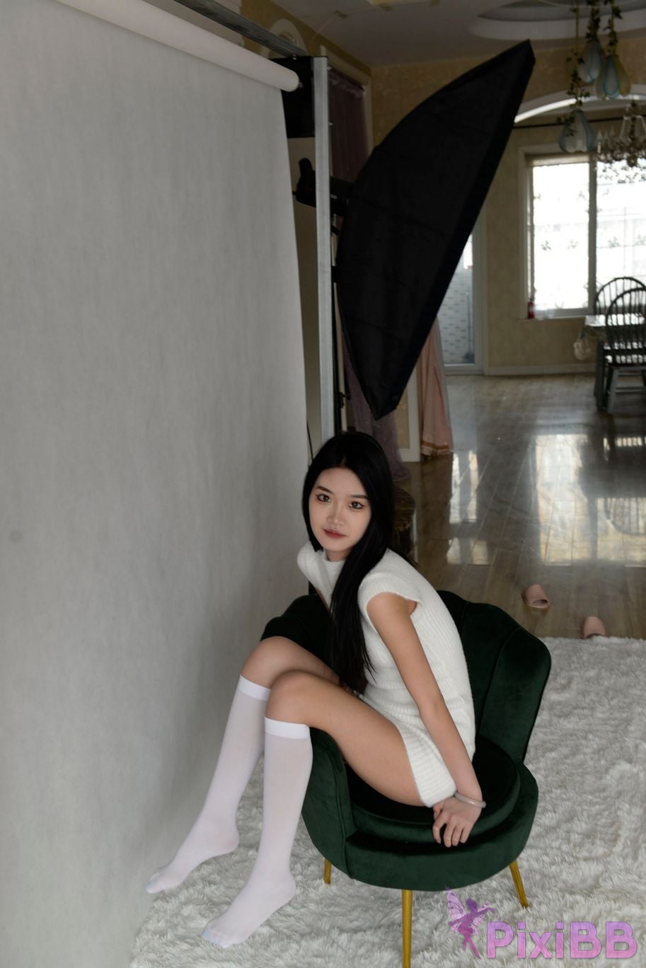 Private Photoshoot Xiaoya kemi R18 OK X model White stockings with long legs and beautiful pussy Full scale shooting PixiBB.COM 009