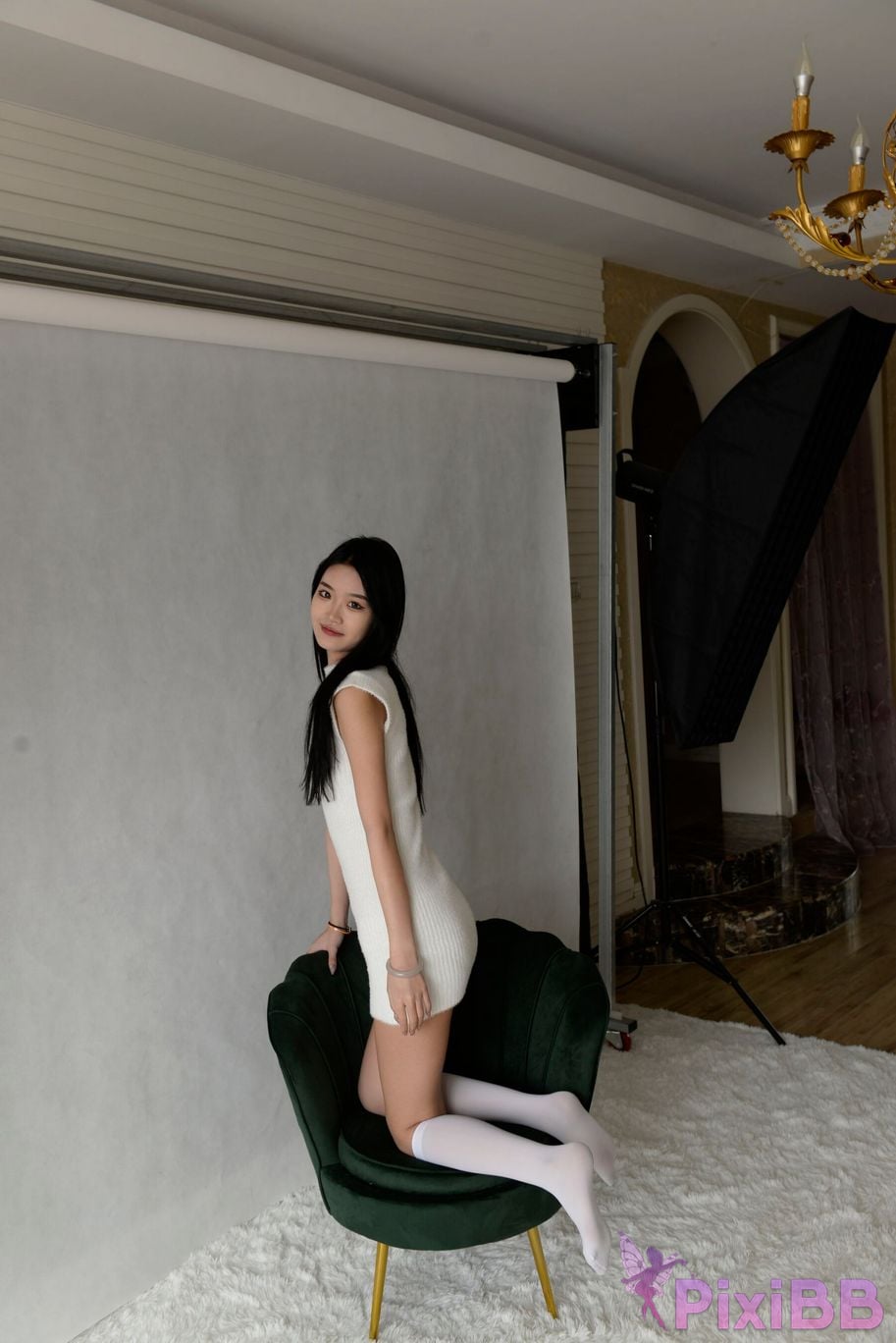 Private Photoshoot Xiaoya kemi R18 OK X model White stockings with long legs and beautiful pussy Full scale shooting PixiBB.COM 013