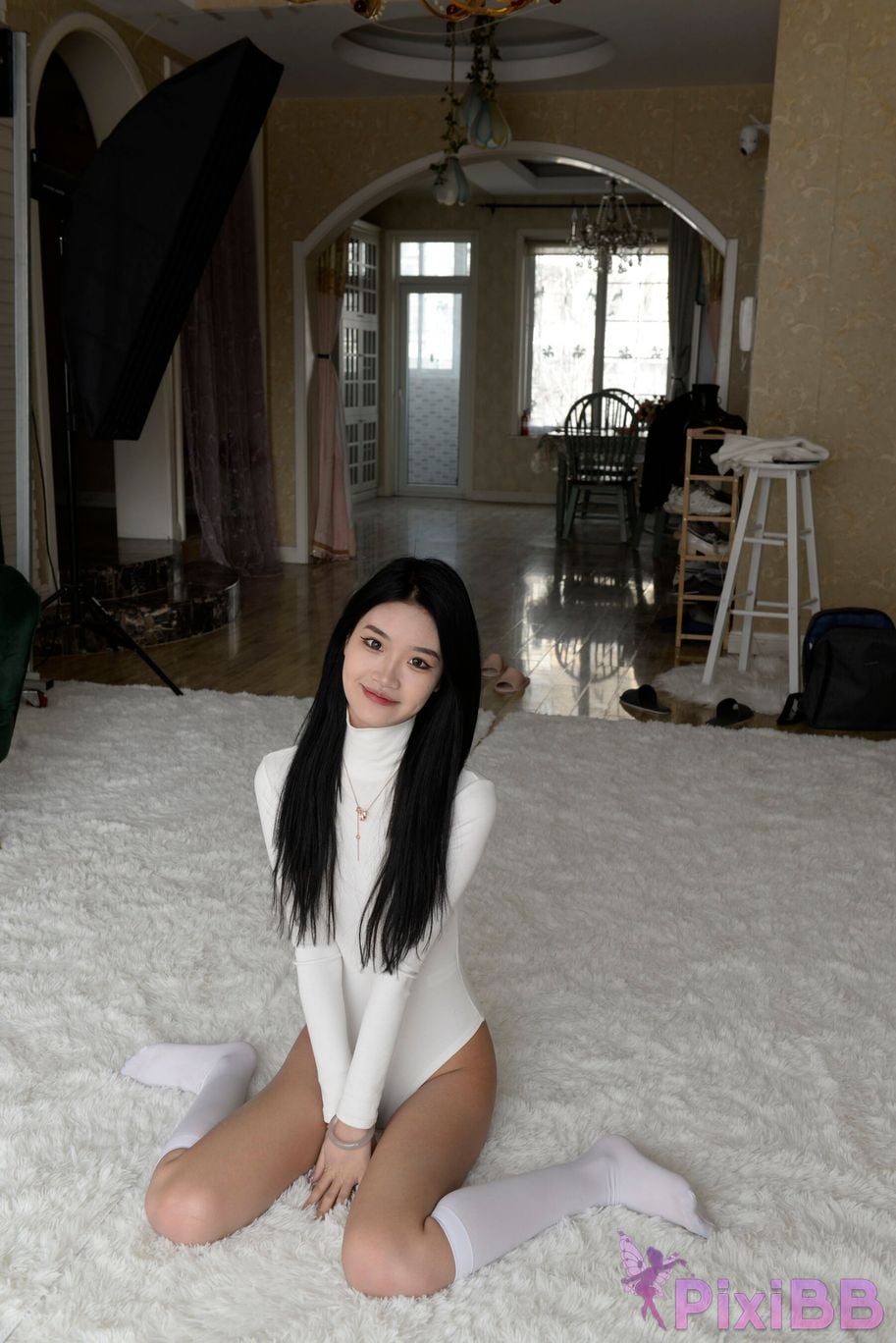 Private Photoshoot Xiaoya kemi R18 OK X model White stockings with long legs and beautiful pussy Full scale shooting PixiBB.COM 064