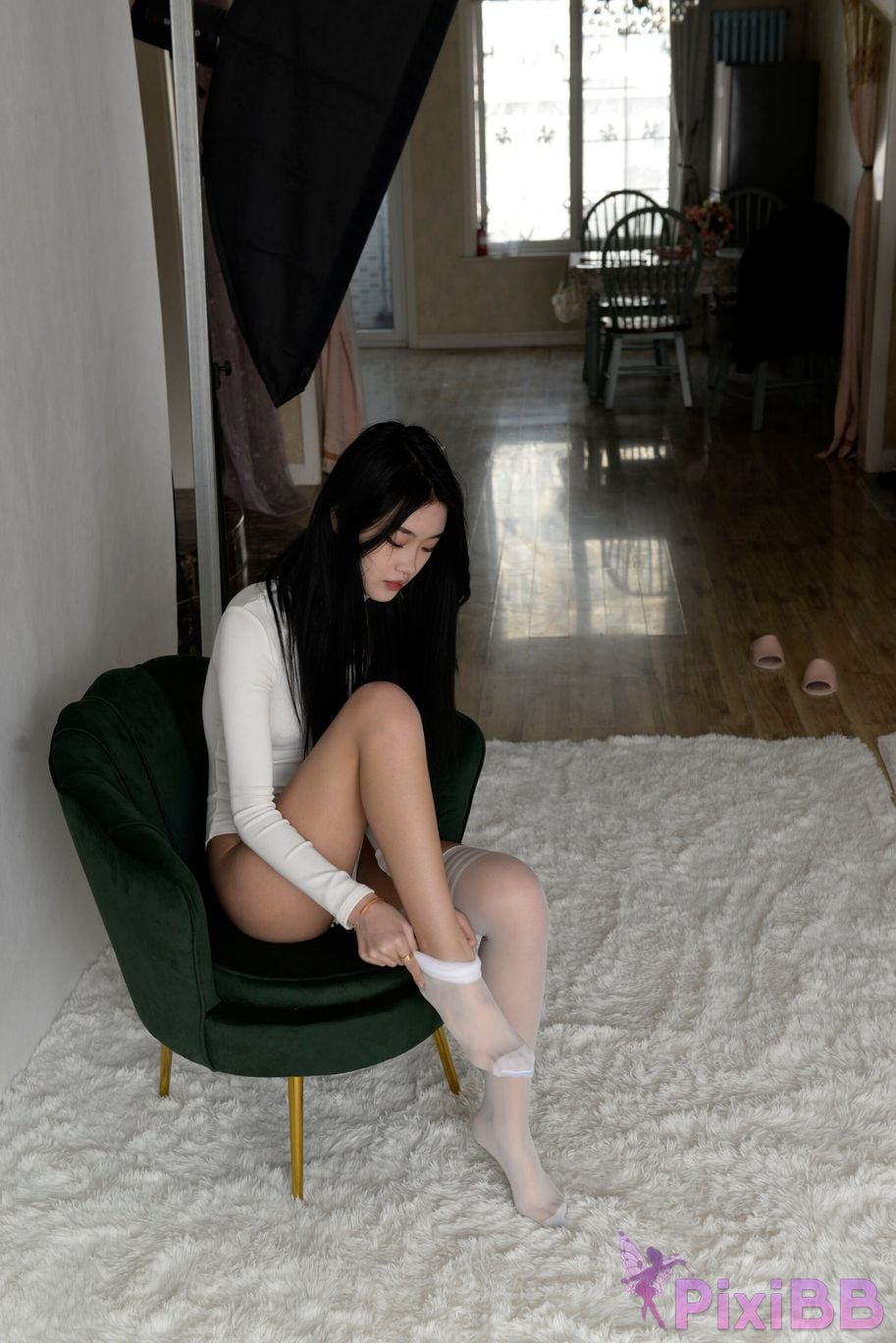 Private Photoshoot Xiaoya kemi R18 OK X model White stockings with long legs and beautiful pussy Full scale shooting PixiBB.COM 097