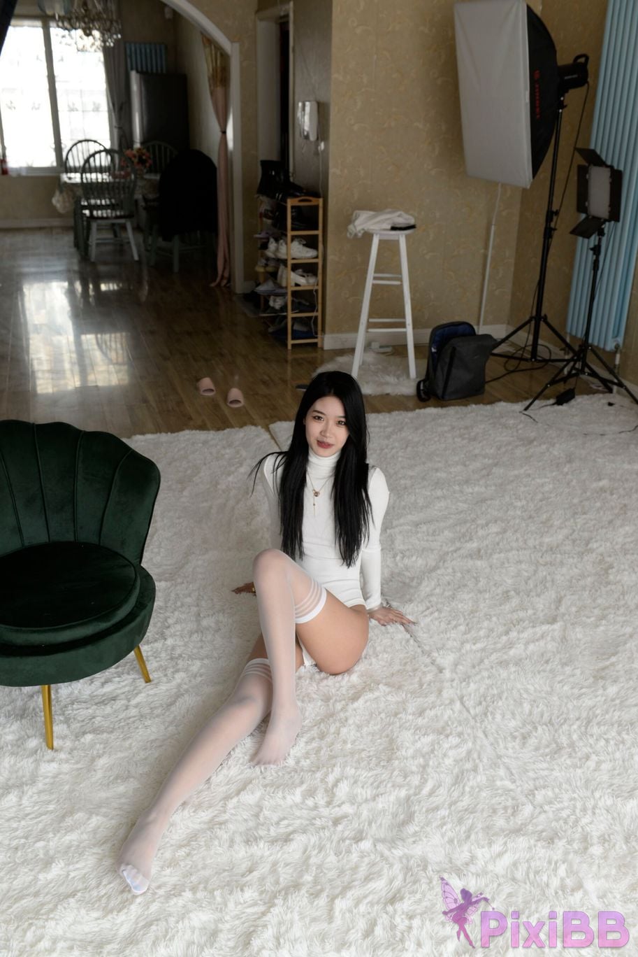 Private Photoshoot Xiaoya kemi R18 OK X model White stockings with long legs and beautiful pussy Full scale shooting PixiBB.COM 119