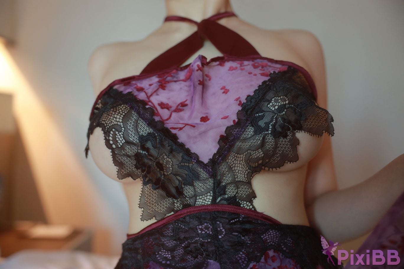 No watermark for in app purchases Tang Pianpian Purple sexy lingerie PixiBB.COM 014