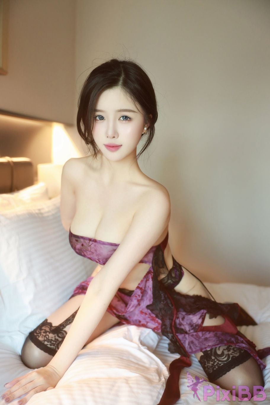 No watermark for in app purchases Tang Pianpian Purple sexy lingerie PixiBB.COM 076