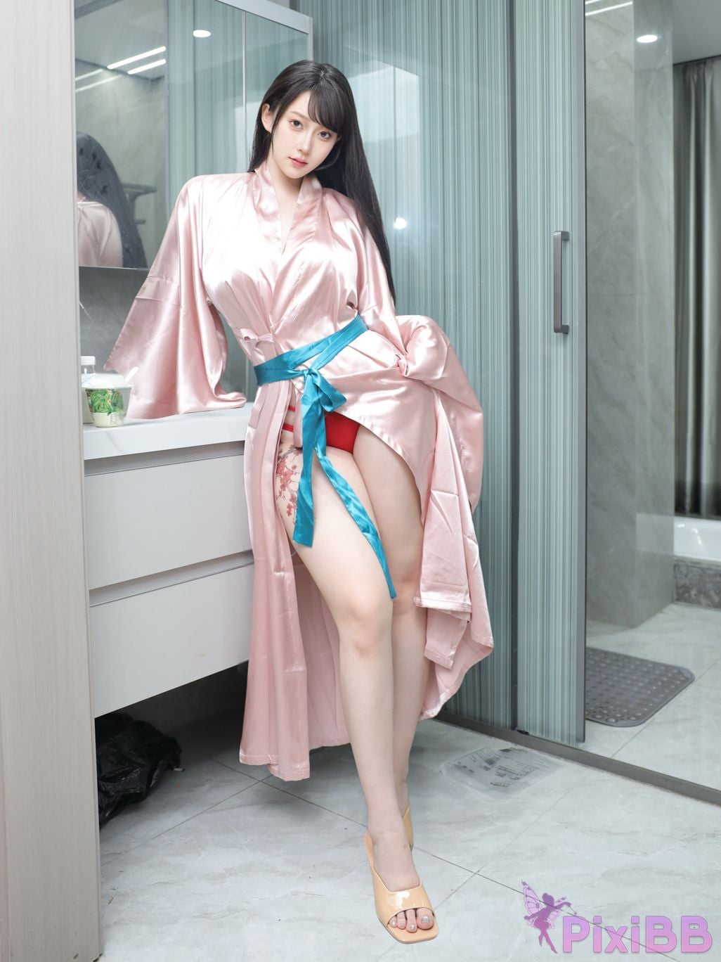 No watermark for in app purchases Li Qinen lrene Bathroom swimsuit PixiBB.COM 004