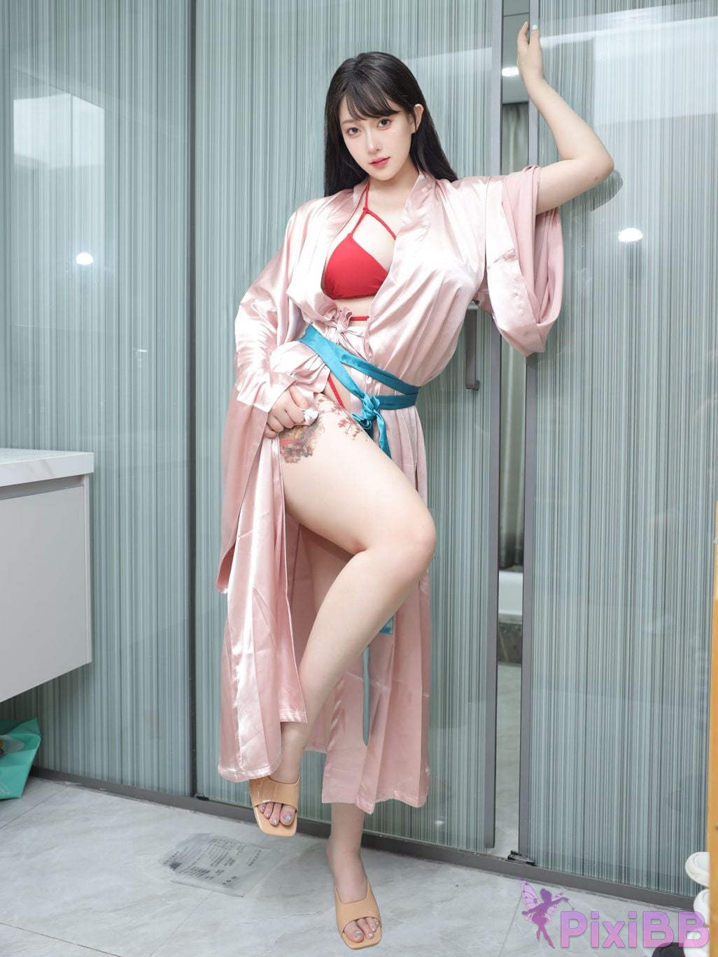 No watermark for in app purchases Li Qinen lrene Bathroom swimsuit PixiBB.COM 008