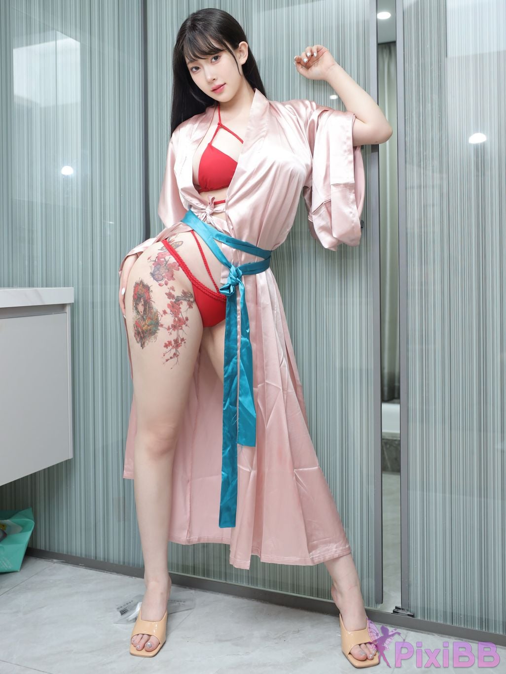 No watermark for in app purchases Li Qinen lrene Bathroom swimsuit PixiBB.COM 010