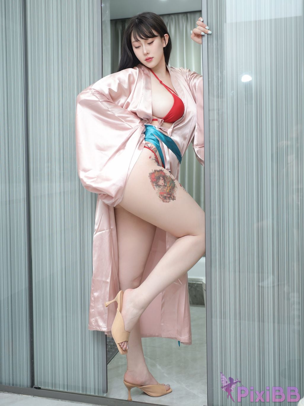 No watermark for in app purchases Li Qinen lrene Bathroom swimsuit PixiBB.COM 013