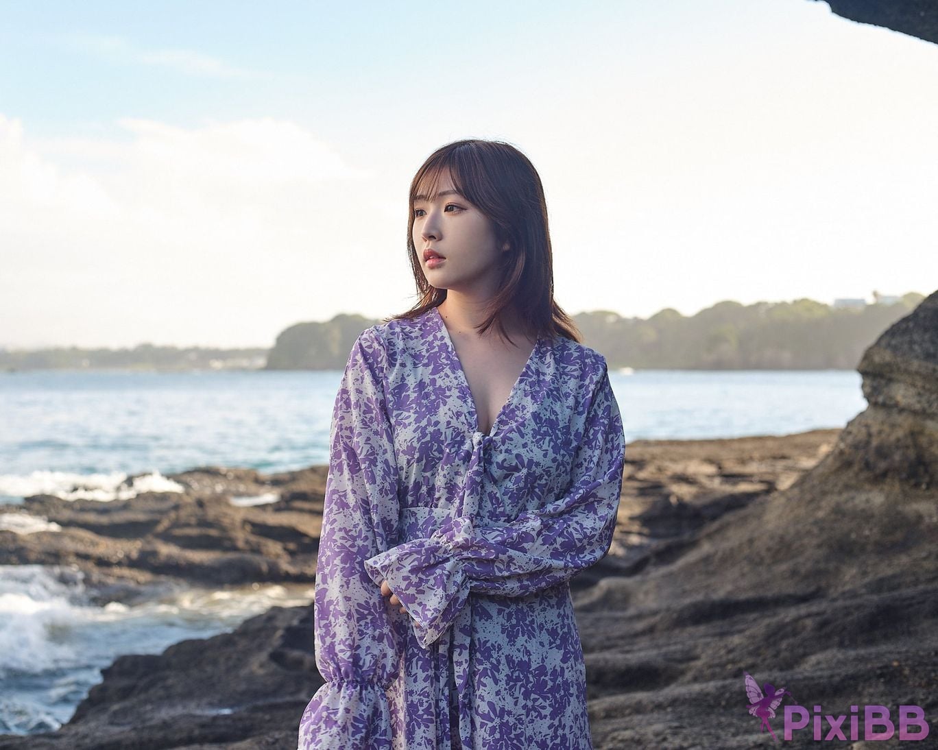 Japanese Idol Kasame Flower rain cape photo collection morning calm PixiBB.COM 002