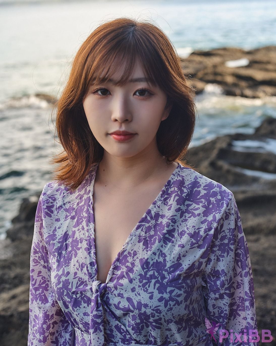 Japanese Idol Kasame Flower rain cape photo collection morning calm PixiBB.COM 005