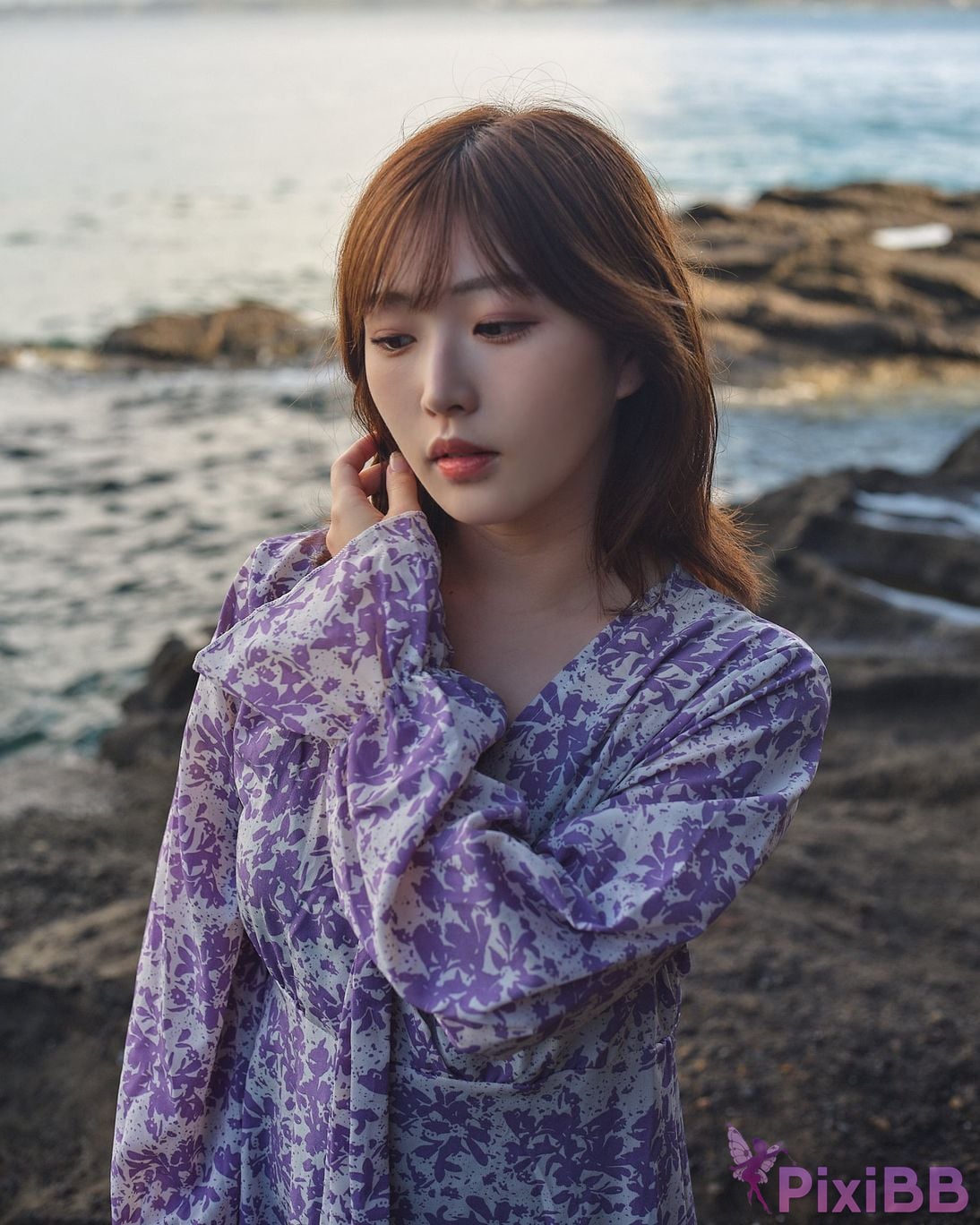 Japanese Idol Kasame Flower rain cape photo collection morning calm PixiBB.COM 006