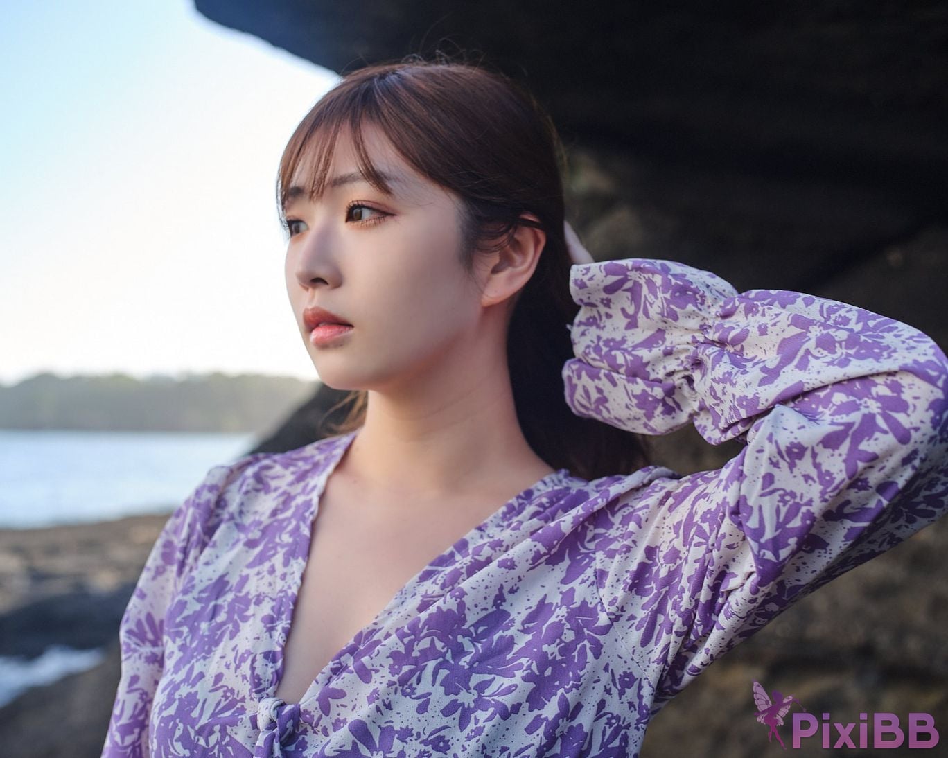 Japanese Idol Kasame Flower rain cape photo collection morning calm PixiBB.COM 007