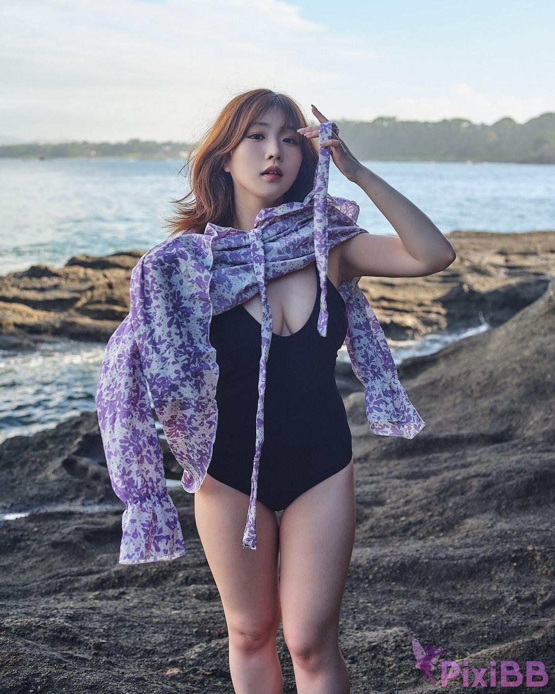 Japanese Idol Kasame Flower rain cape photo collection morning calm PixiBB.COM 009